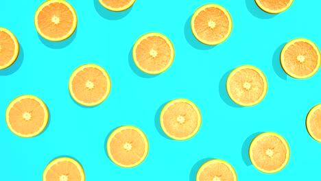 patrón colorido con frutas de naranja - elementos 3d, 4k loopabless bucle aislado, perfecto para la composición digital
