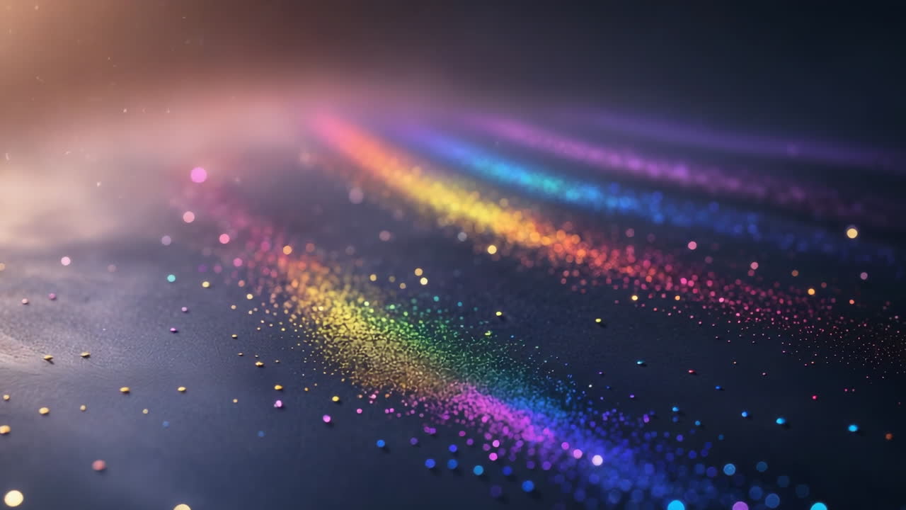 Abstract Rainbow Glitter Streaks