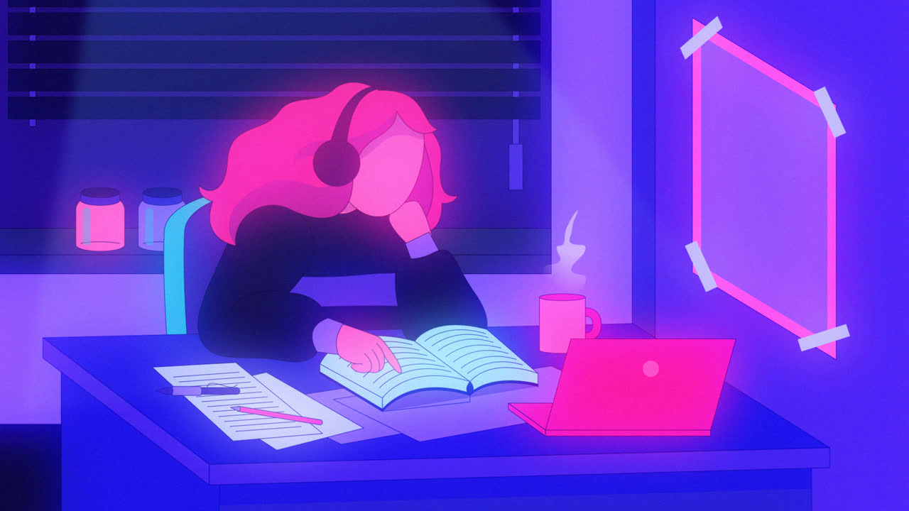 gráfico de movimiento de ilustraciones de lo-fi dibujadas a mano