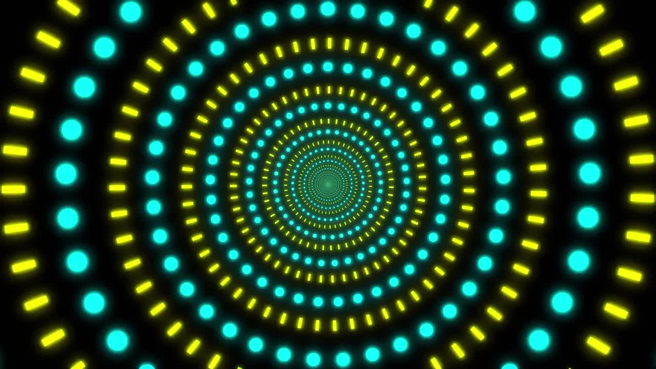 animazione di forme in movimento su sfondo nero