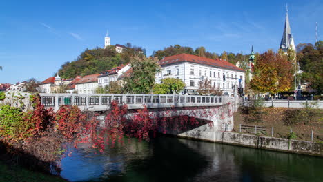 ljubljana old town river bridge scenery
