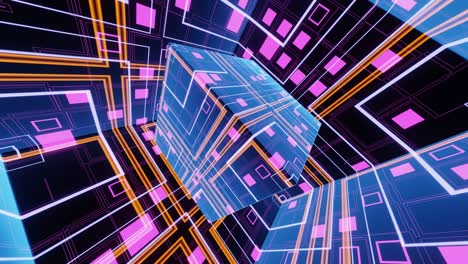 vj es una animación de ciencia ficción de la rotación del cubo de ciencia ficción.