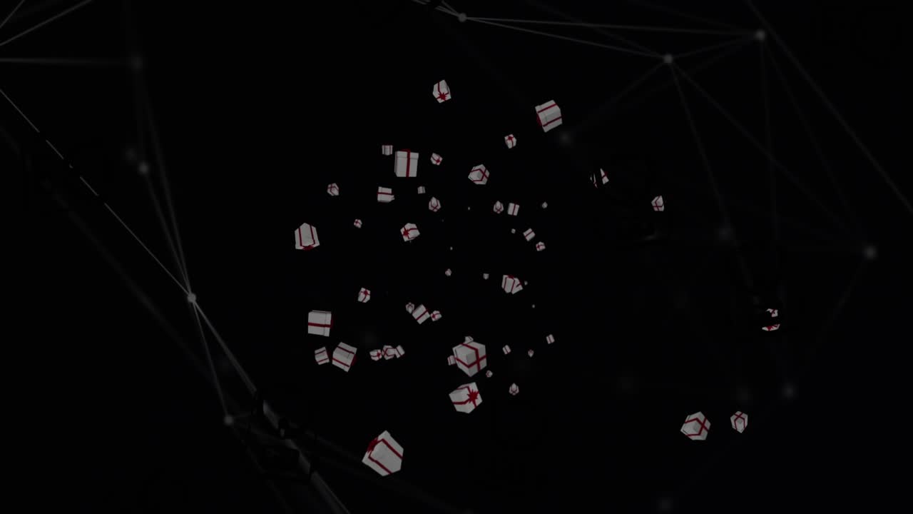 This video is a digital animation of multiple school bag icons falling against a white background