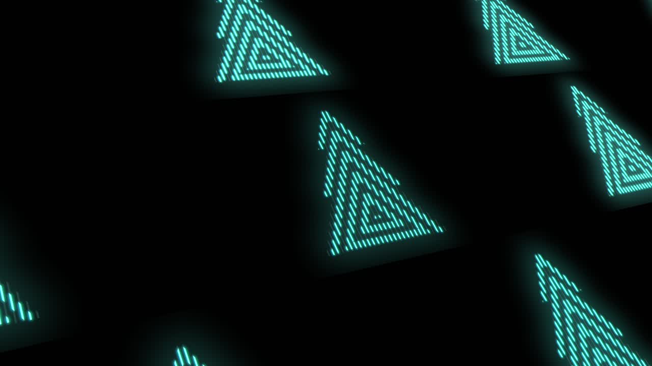 patrón de árboles de navidad verde neón pulsante en filas