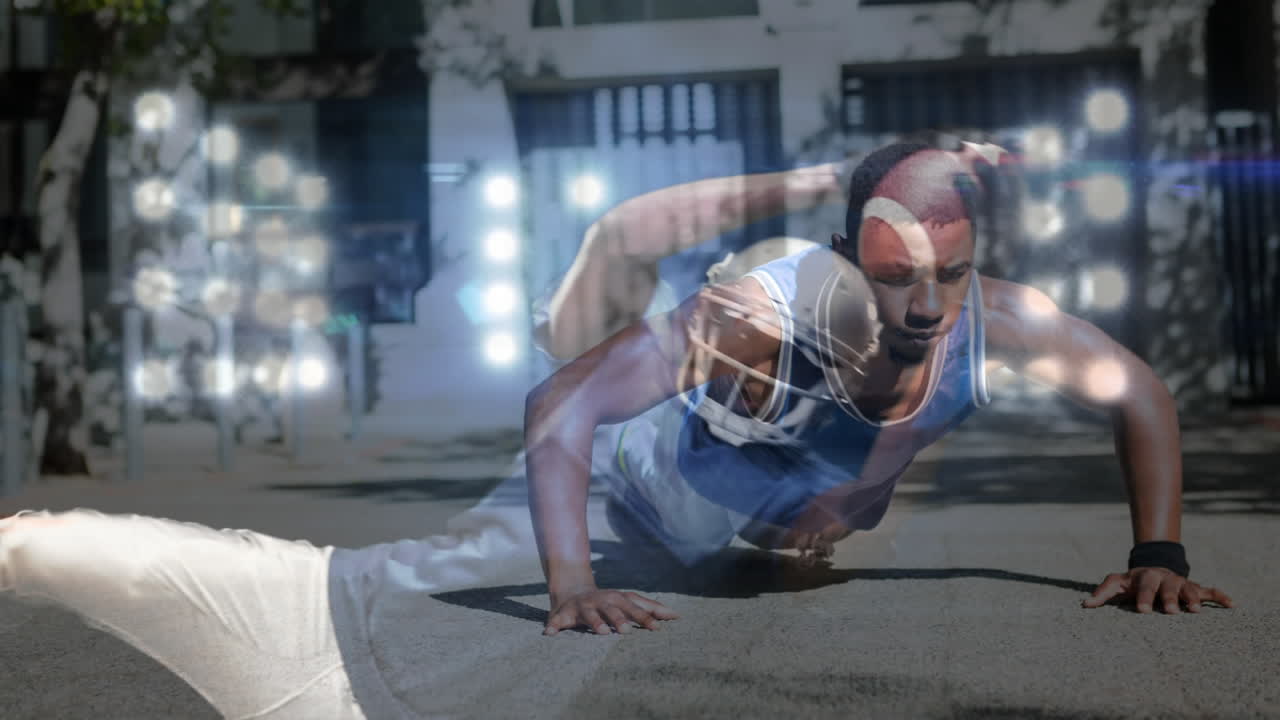 럭비 선수의 디지털 컴포지트 비디오 dman 4k