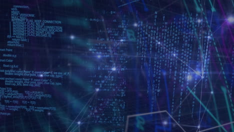 Animation of network of connections over data processing