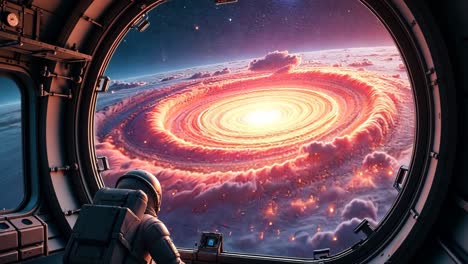 un astronauta ve un fenómeno cósmico