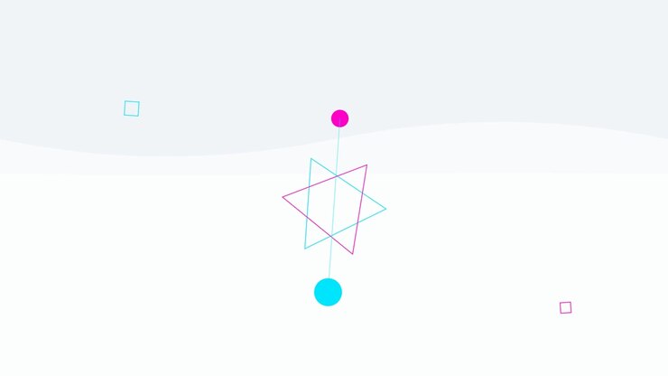 Abstract Geometric Animation with Rotating Triangles and Circles