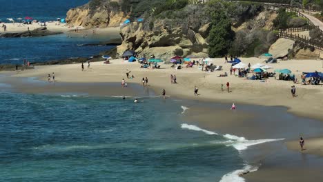 aerial view over treasure island in laguna beach