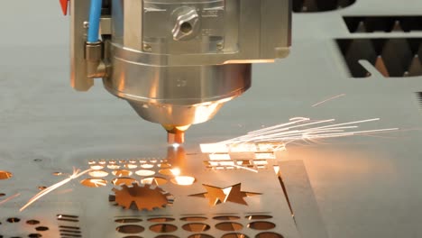 CNC-Laser-cutting-of-metal,-modern-industrial-technology.