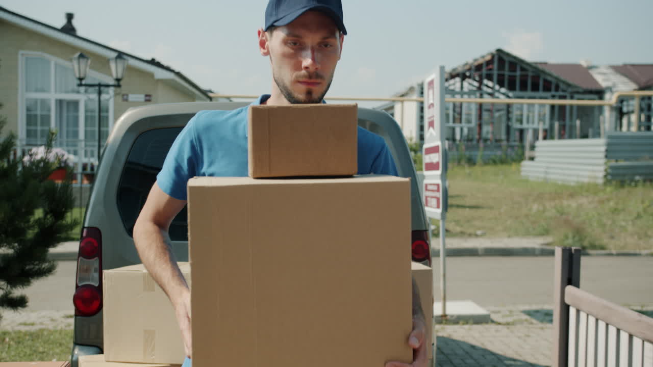 Delivery Person Carrying Packages