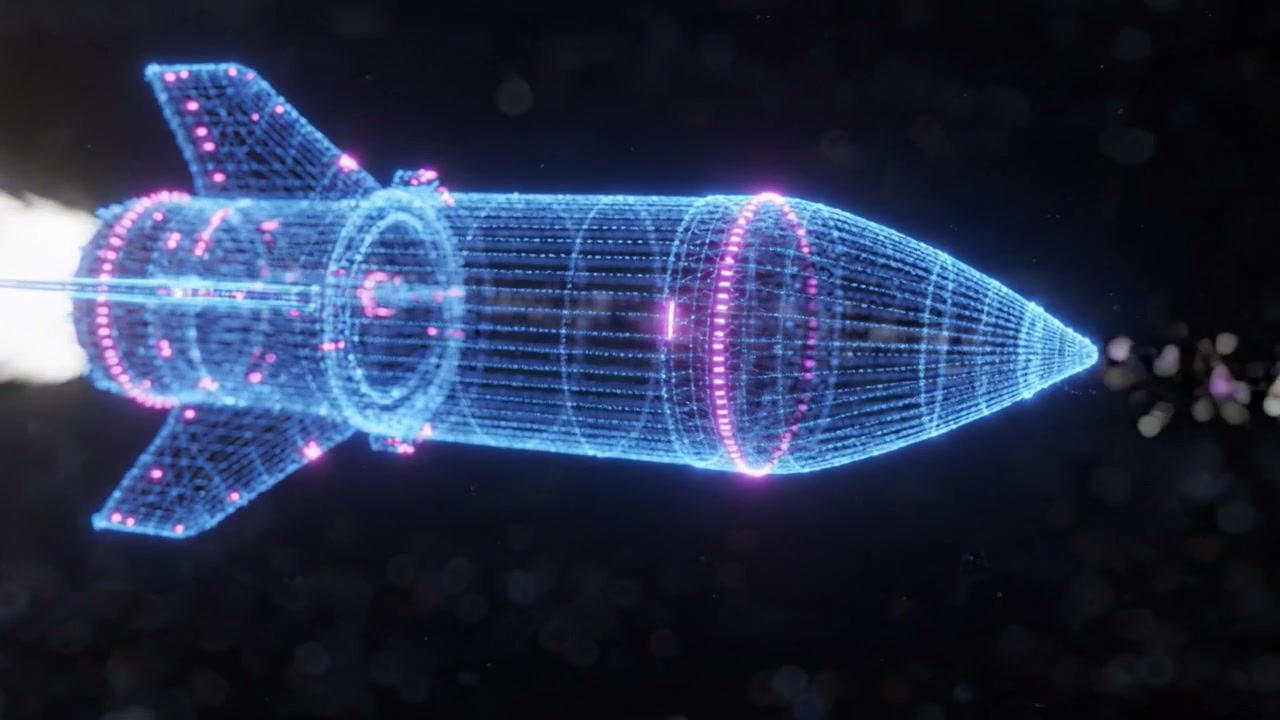A Stunning Sequence Illustrating a Futuristic Rocket in Space, Showcasing Advanced Propulsion Technology and the Fascinating Beauty of Outer Space Travel.