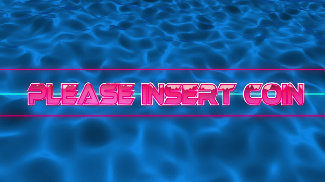 디지털 파란색 추상 공간에 동전을  ⁇ 입하십시오의 애니메이션