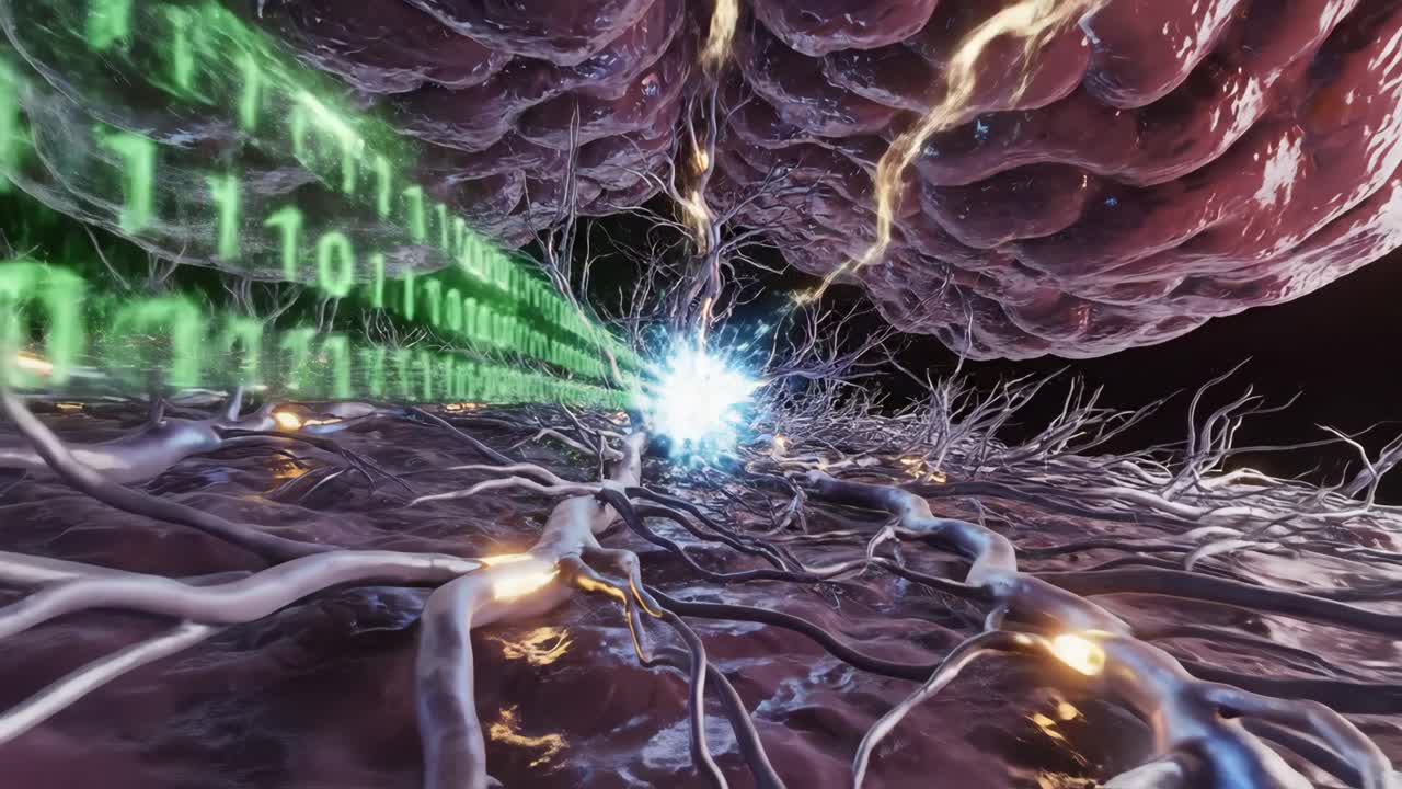 Artificial Intelligence: Digital Brain and Neural Network Connections