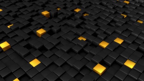 bucle sin costuras de cubos abstractos negros y dorados animación de fondo