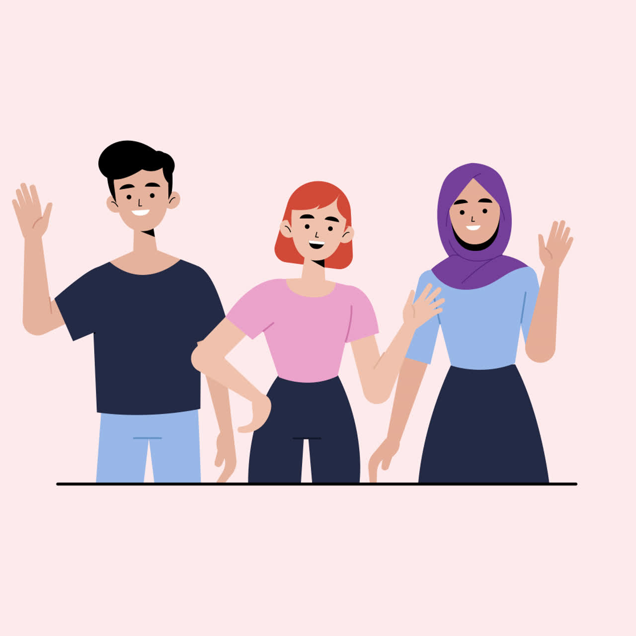 Diverse Group of Friends Greeting