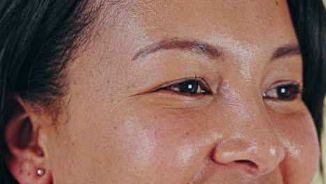 beauty, skincare and closeup on woman