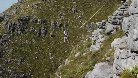 Young-Caucasian-woman-zip-lining