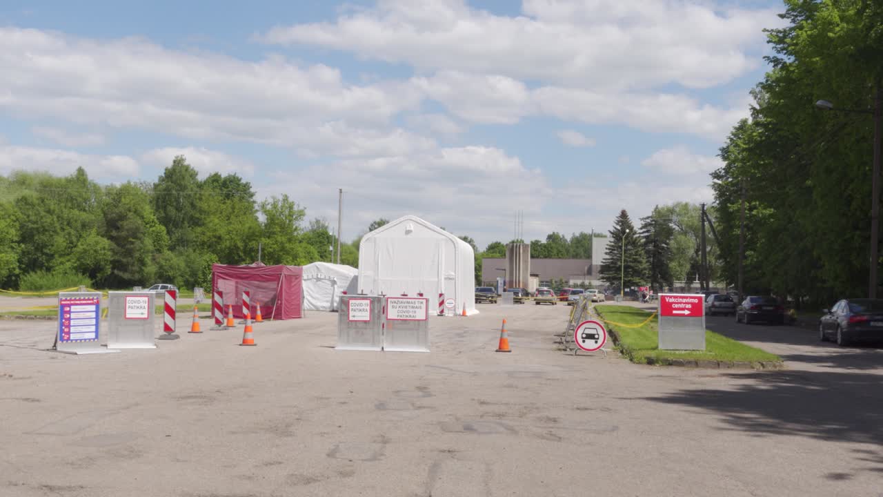 испытательный стенд covid-19 в литве, боковой панорамный снимок