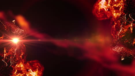 animation of red vapours and light moving on black background