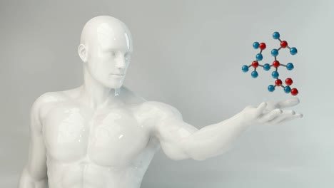 science and technology with man holding molecule