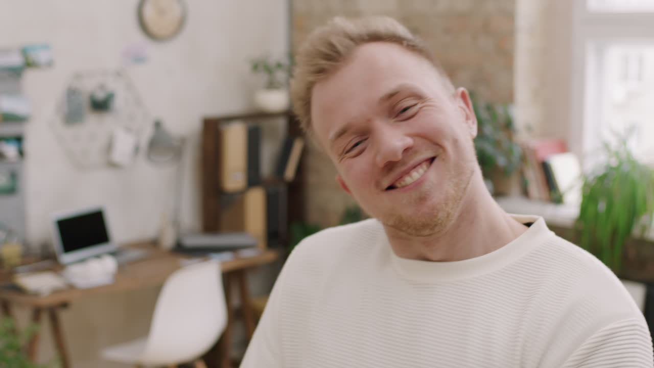 Portrait of Energetic Man Dancing