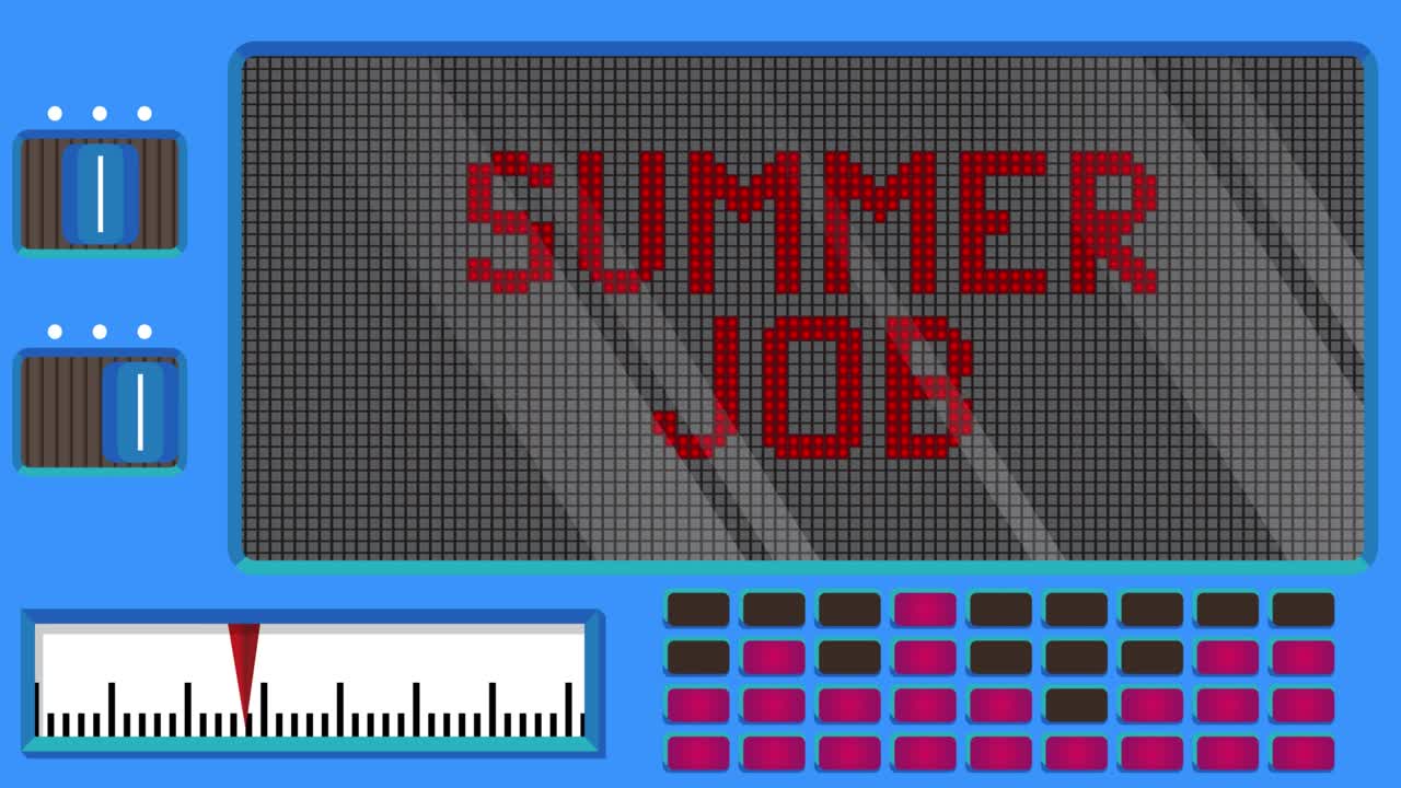 여름 일자리 텍스트 디지털 led 패널