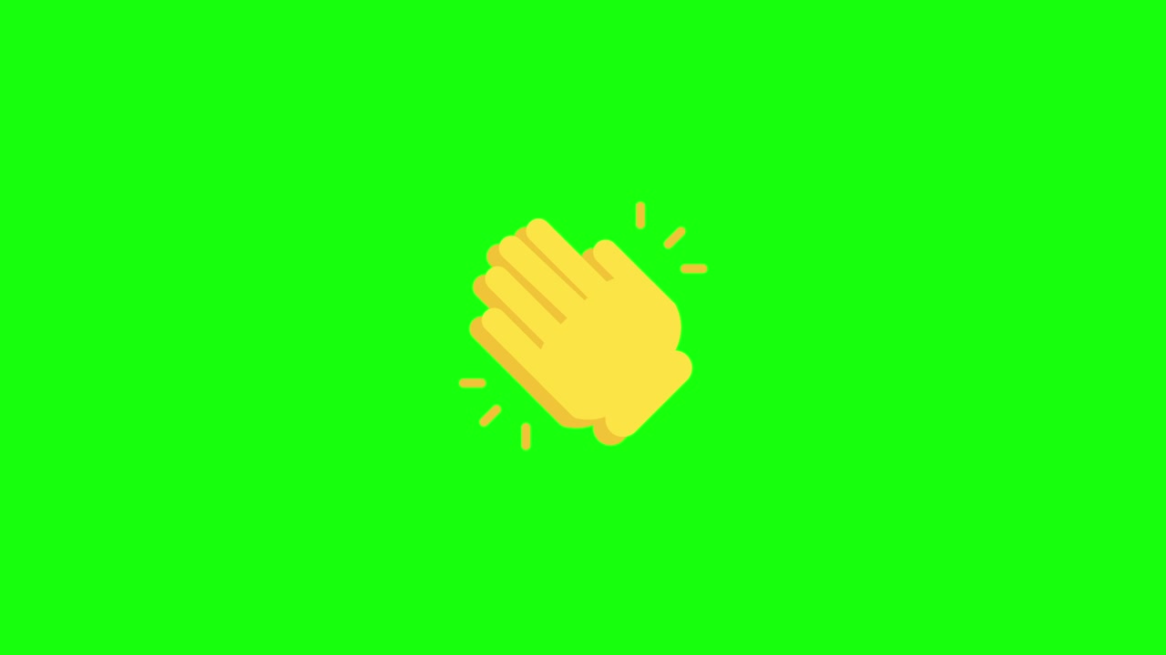 Animated Cartoon Hands Clapping on Green Screen