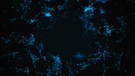 poligono digital fondo abstracto con puntos y líneas conectadas. tecnología conexión de datos de red. animación de fondo del ciberespacio futurista. 4k