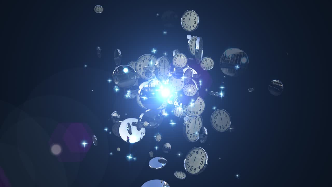 クロック・パーティクル・ループ (clock particle loop) のバックグラウンドアニメーション