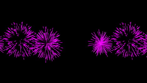 animación de fuegos artificiales coloridos sobre un fondo negro