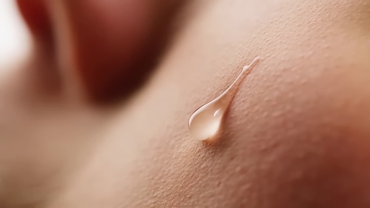 Drop of cream on skin
