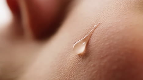 drop of cream on skin