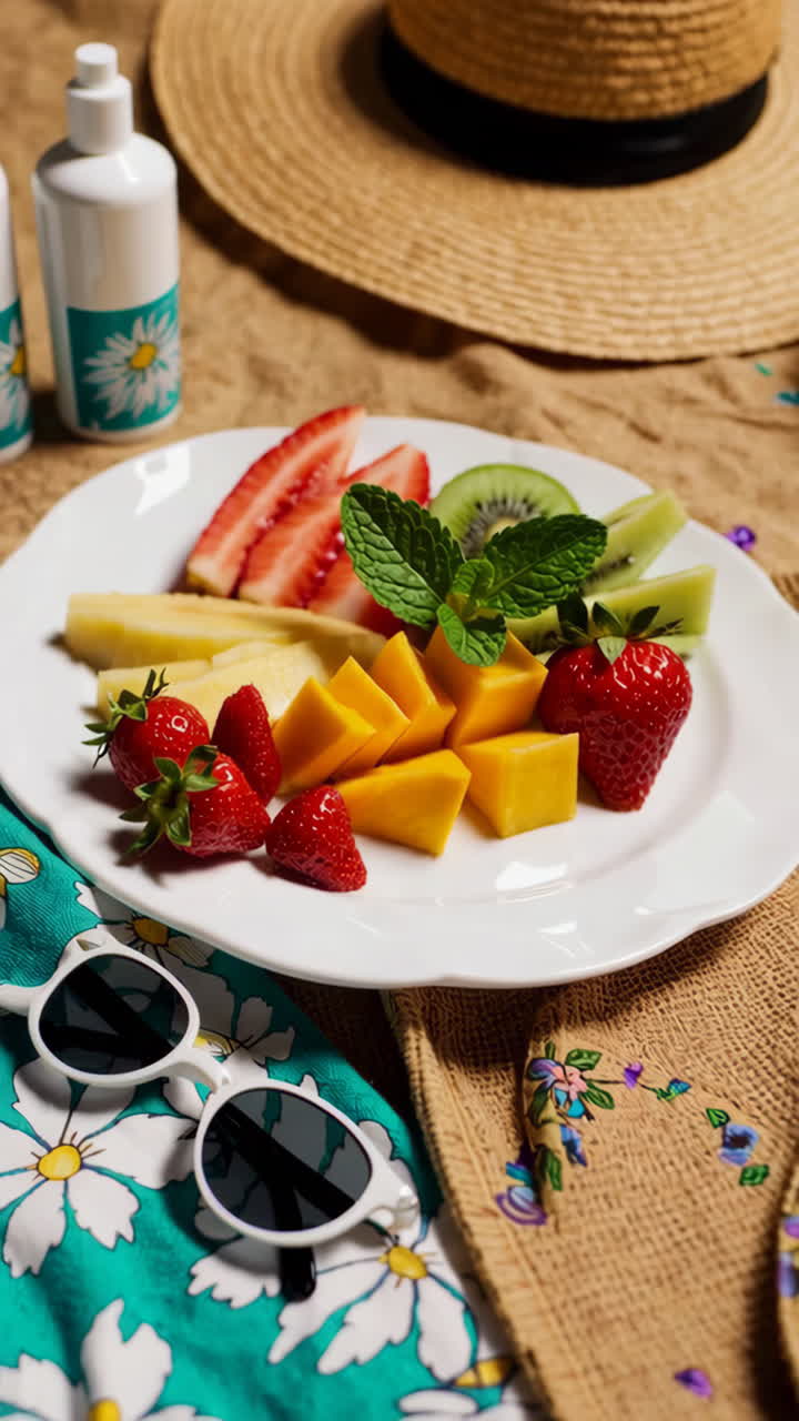 Refreshing Fruit Platter with Summer Accessories