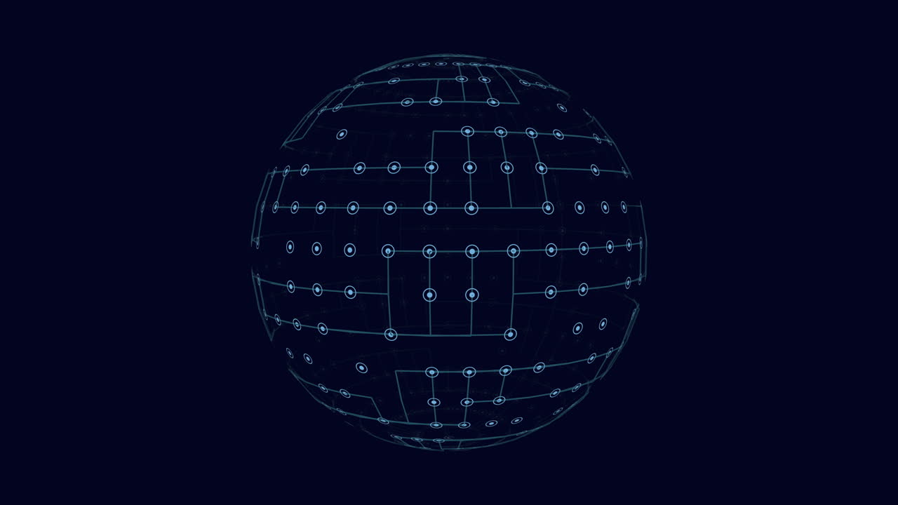 diseño abstracto de esfera 3d con líneas y puntos interconectados