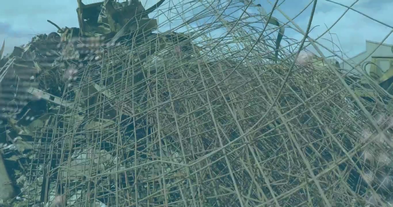Animation of data processing over rubbish dump