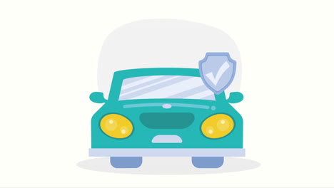 car with insurance service animation