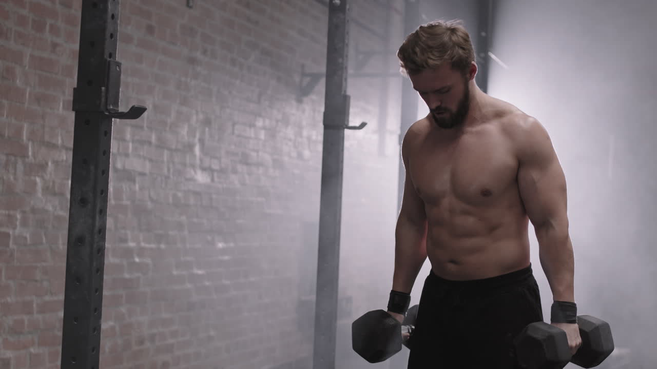 Powerlifter Lifting Dumbbells