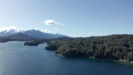 aerial - perito moreno lake near bariloche, rio negro, argentina, ascending tilt down