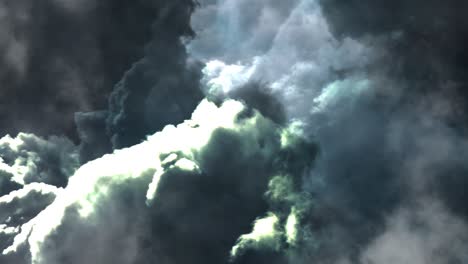 dark, moving cumulonimbus clouds in the sky, point of view