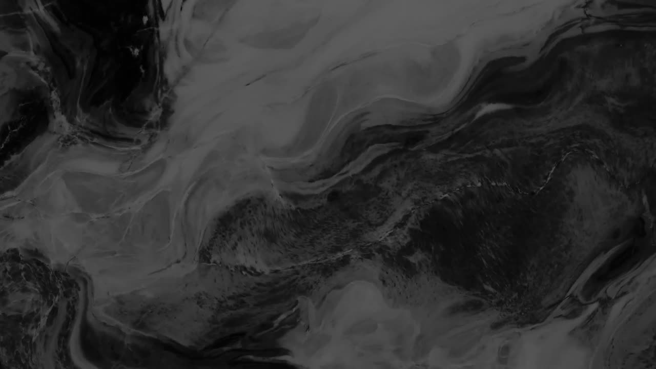 Animation of vibrant coloured grey liquid flowing in hypnotic motion on black background