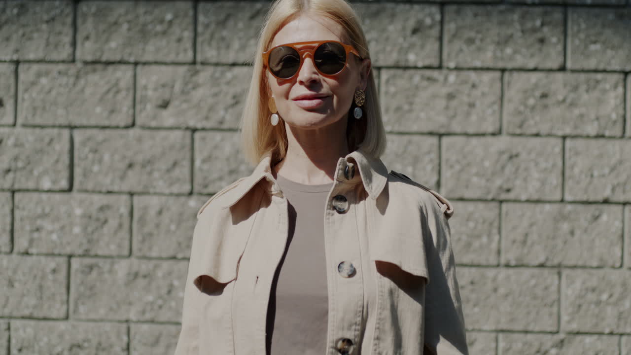 Stylish Woman in a Beige Trench Coat