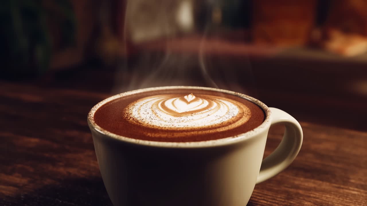 Una tazza di caffè latte art