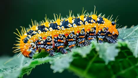 a close up of a caterpillar on a leaf