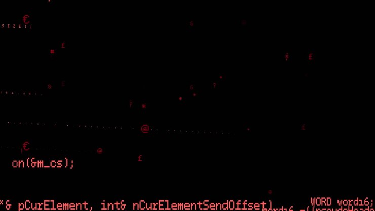 Animation af databehandling på sort baggrund