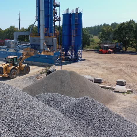 bulldozer works on construction site