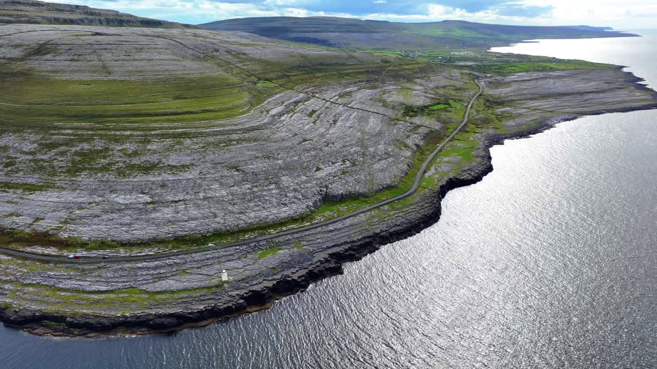Epic Ireland Black Head looking back to the cliffs of Moher in the distance The Burren Clare dramatic coastal road on The Wild Atlantic Way