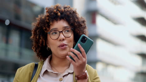 phone call, business and woman in city