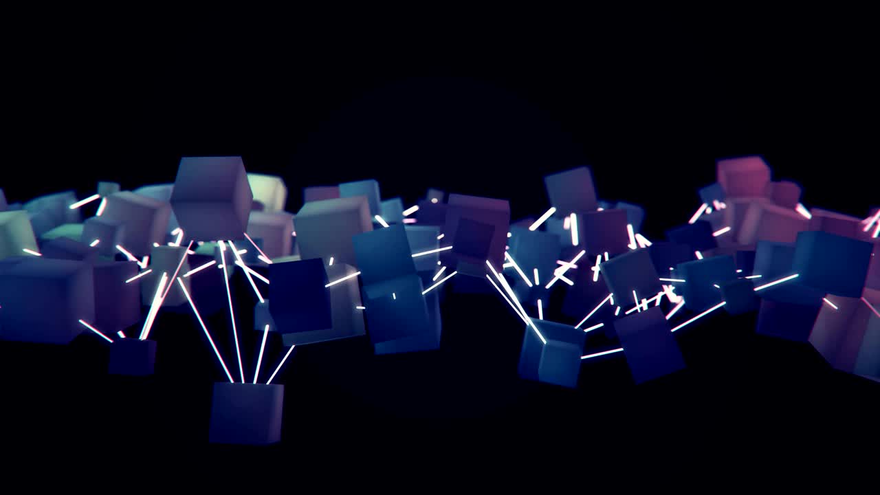 4k 다채로운 추상적인 블록체인 개념