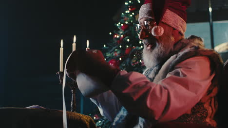 santa claus reading his list